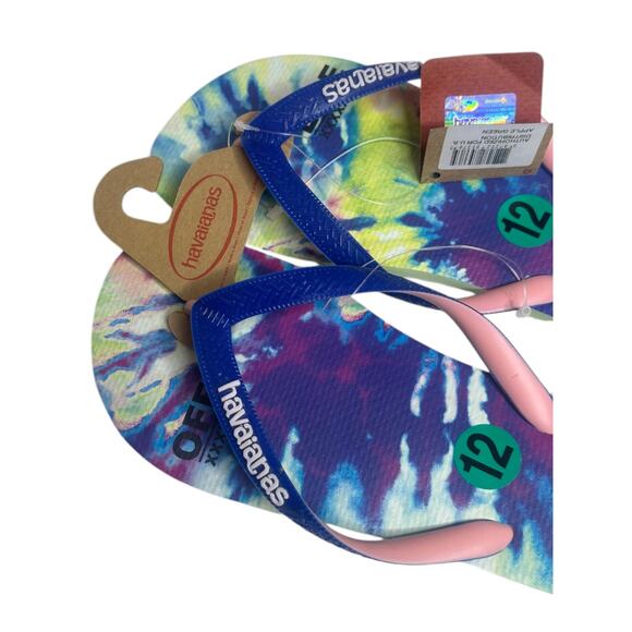 Havaianas Women's Flip Flop Sandals Apple Green Tye-Dye Women's 11/12 NEW - Picture 6 of 11